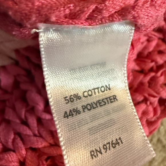 J.Jill Open Knit Striped Sweater Coastal Beach Layer Pink Orange Lightweight - Picture 6 of 8